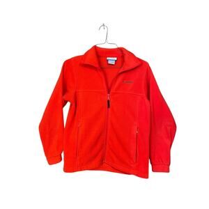 Kids Columbia Fleece Jacket Size 14/16 Red Outdoors Classic Fall Winter Unisex